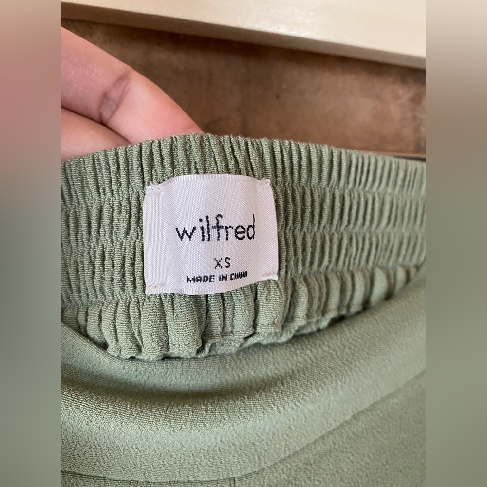 ARITZIA WILFRED faun pants sage green size XS wide leg crop - Picture 4 of 7